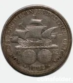 1892 USA Half Dollar silver coin, XF-AU - Columbian Expo Commemorative