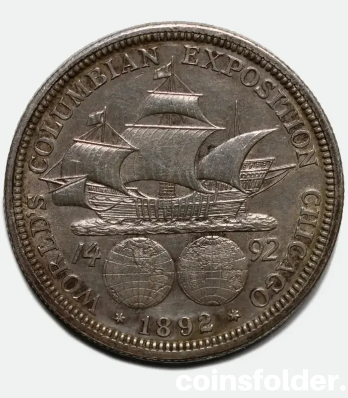 1892 USA Half Dollar silver coin, XF-AU - Columbian Expo Commemorative