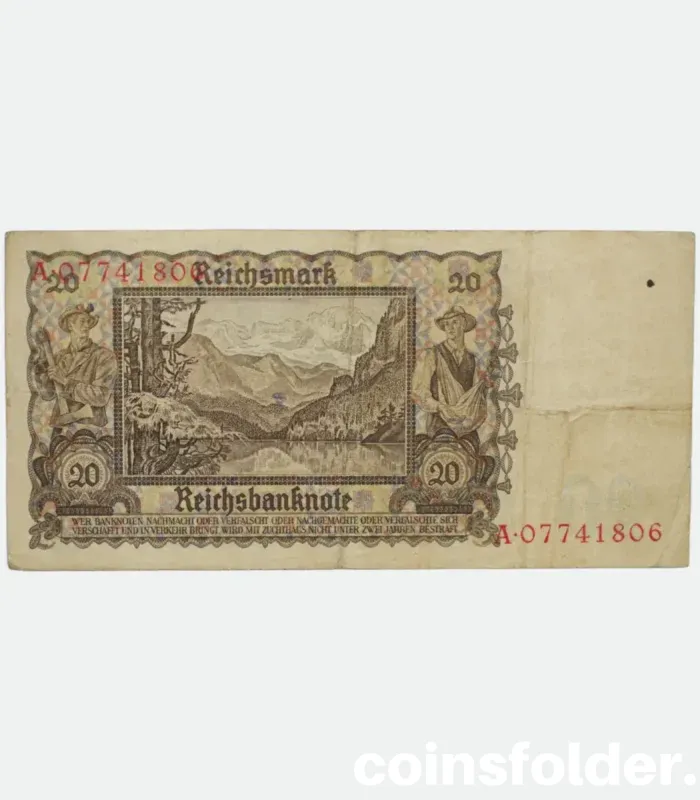 20 Reichsmark 1939, Germany, VF
