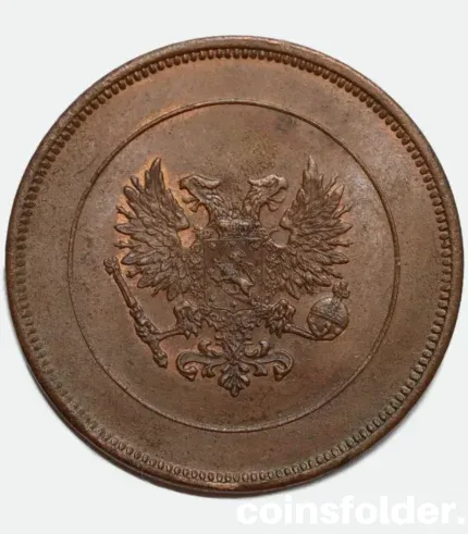 1917 Finland 10 Pennia coin, UNC