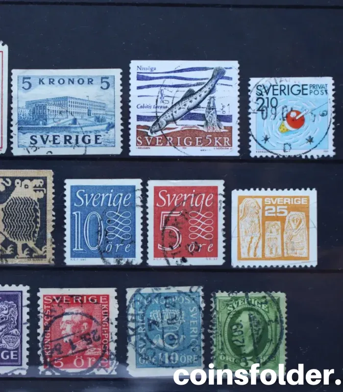 Souvenir Set of 14 Old Mixed Sweden Stamps - Giftcard Packed