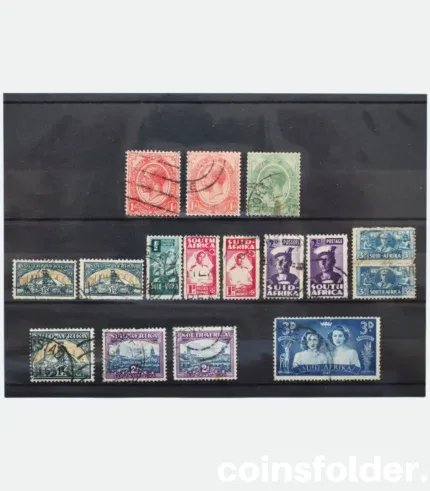 Souvenir Set of 16 Vintage Mixed South Africa Stamps - Giftcard Packed