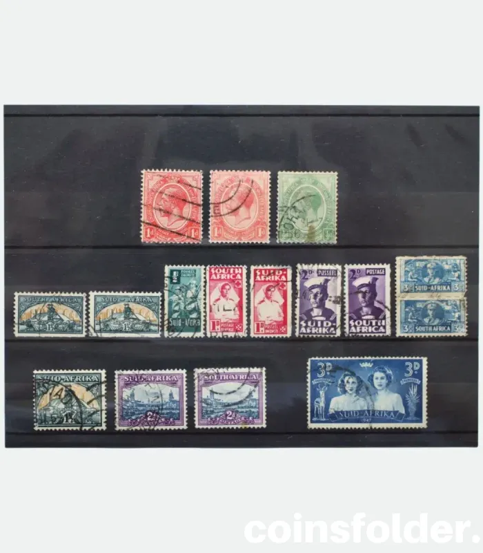 Souvenir Set of 16 Vintage Mixed South Africa Stamps - Giftcard Packed