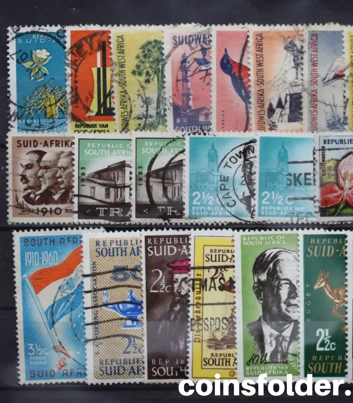 Souvenir Set of 28 Old Mixed South Africa Stamps - Giftcard Packed