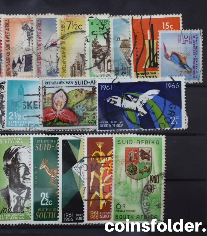 Souvenir Set of 28 Old Mixed South Africa Stamps - Giftcard Packed