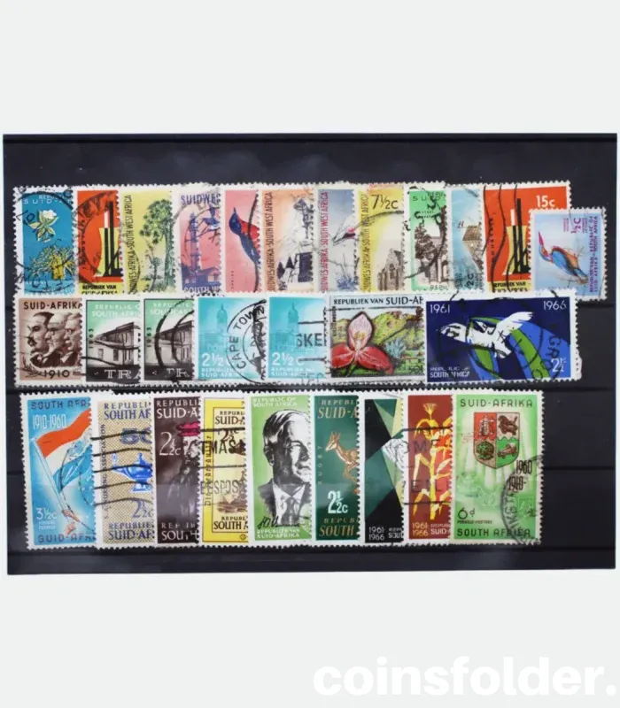 Souvenir Set of 28 Old Mixed South Africa Stamps - Giftcard Packed