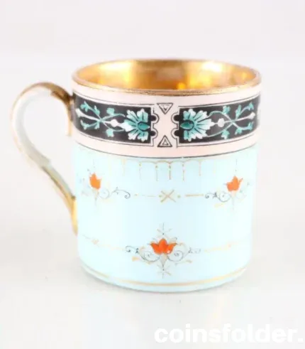 Antique Hand Painted Porcelain Cup France Empire early 19th Century