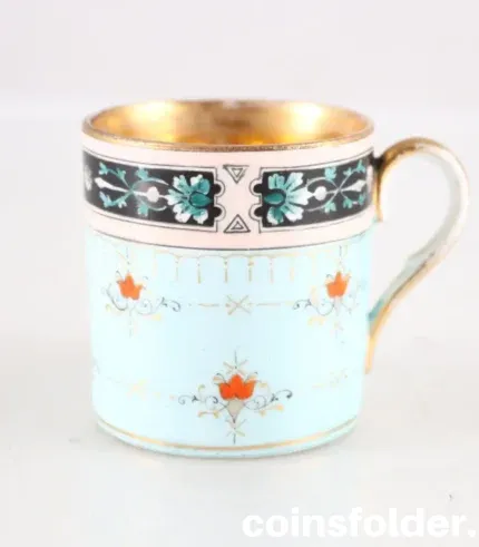 Antique Hand Painted Porcelain Cup France Empire early 19th Century