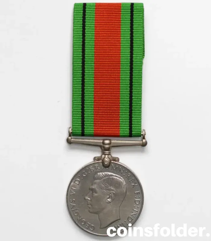 United Kingdom Defence Medal 1939–1945, British Version with ribbon