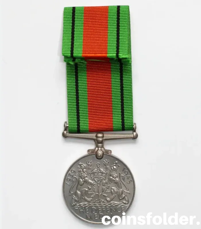 United Kingdom Defence Medal 1939–1945, British Version with ribbon