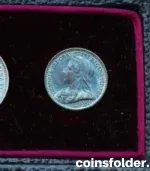 BU 1899 Victoria Silver Maundy Coin Money Sets in original box with blue toning and historical significance.