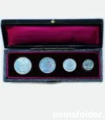 BU 1899 Victoria Silver Maundy Coin Money Sets in original box with blue toning and historical significance.
