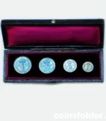 BU 1899 Victoria Silver Maundy Coin Money Sets in original box with blue toning and historical significance.