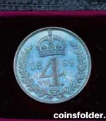 BU 1899 Victoria Silver Maundy Coin Money Sets in original box with blue toning and historical significance.