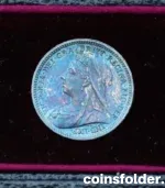 BU 1899 Victoria Silver Maundy Coin Money Sets in original box with blue toning and historical significance.