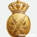 Swedish Police Cap Badge M/1926 featuring the Swedish coat of arms and royal crown