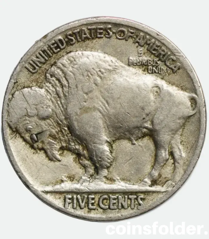 1915 USA Philadelphia 5 Cents "Buffalo Nickel" featuring Native American chiefs and an American bison.