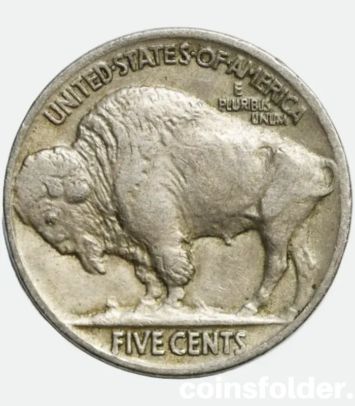 1920 USA 5 Cents "Buffalo Nickel" featuring Native American chiefs and American bison.