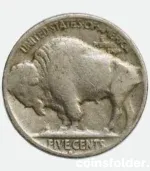 1929 USA Denver 5 Cents "Buffalo Nickel" featuring Native American chiefs and an American bison.