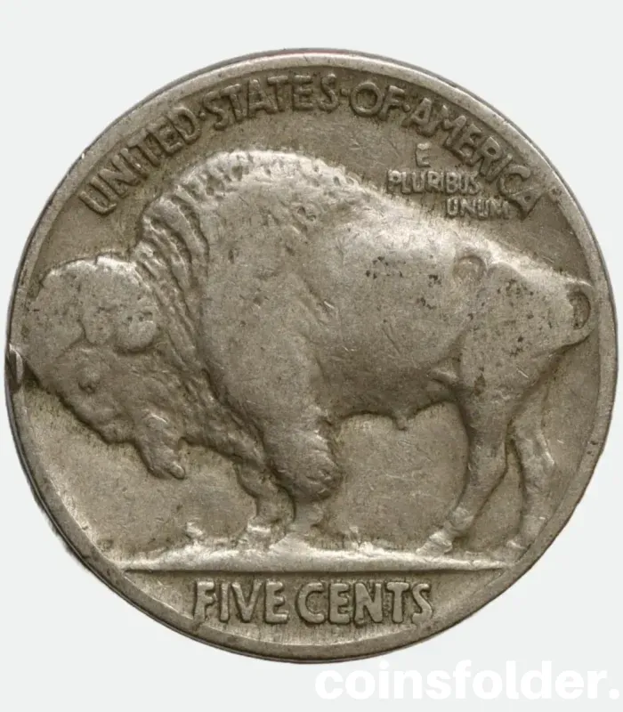 1937 USA Philadelphia 5 Cents "Buffalo Nickel" featuring Native American chiefs and an American bison.