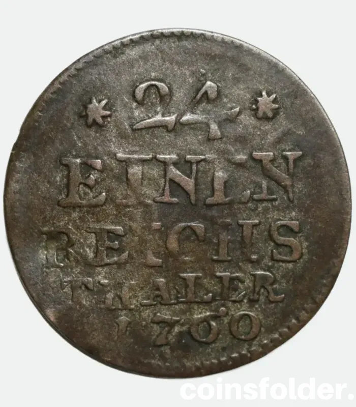 1760 German States SAXE-HILDBURGHAUSEN 1/24 Thaler, VF, with crowned ornate script monogram and 5-line inscription.