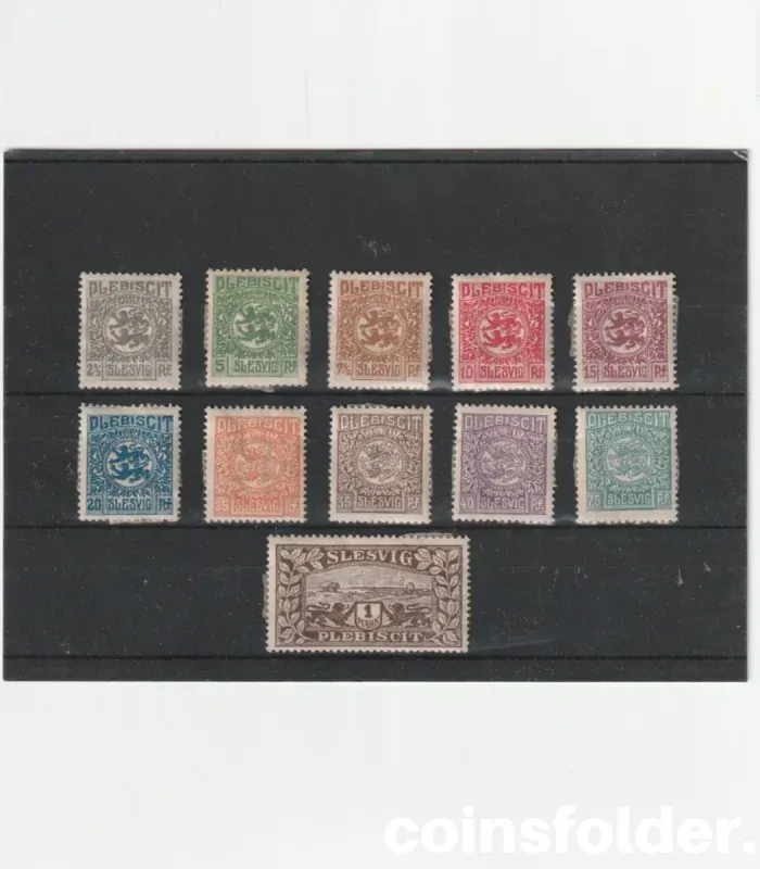 1920 Danish-German Slesvig Stamp Set - August Carstens Design