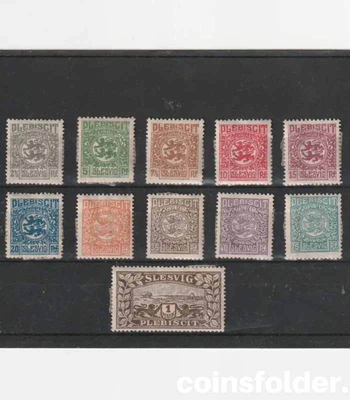 1920 Danish-German Slesvig Stamp Set - August Carstens Design