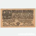 1920 Poland Bielsko 10 Halerzy Notgeld, UNC