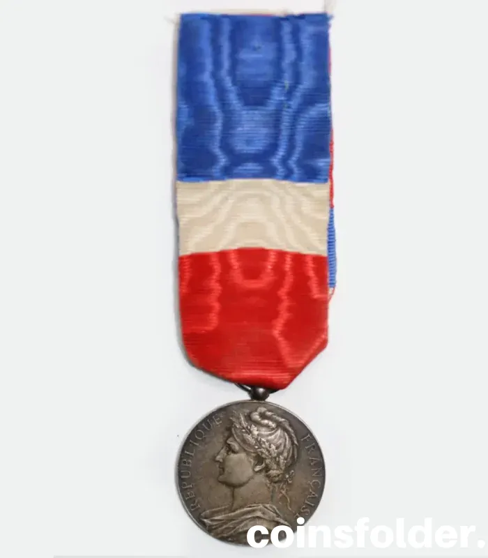 France 1918 Silver Medal, Ministry of Commerce, Dedicated to J.J.M. Berard