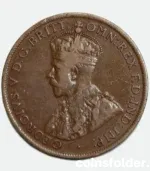 1920 Australia 1 Penny, Dot Above BS, English type with King George V portrait, graded VF.