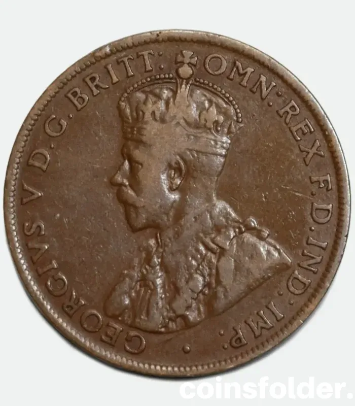 1920 Australia 1 Penny, Dot Above BS, English type with King George V portrait, graded VF.