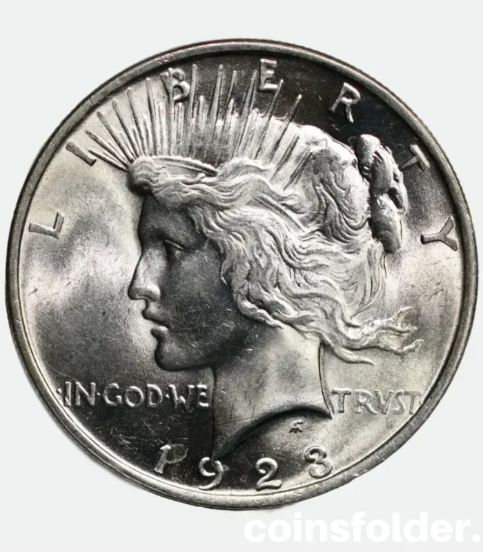 1923 Peace Silver Dollar from Philadelphia Mint in BU condition