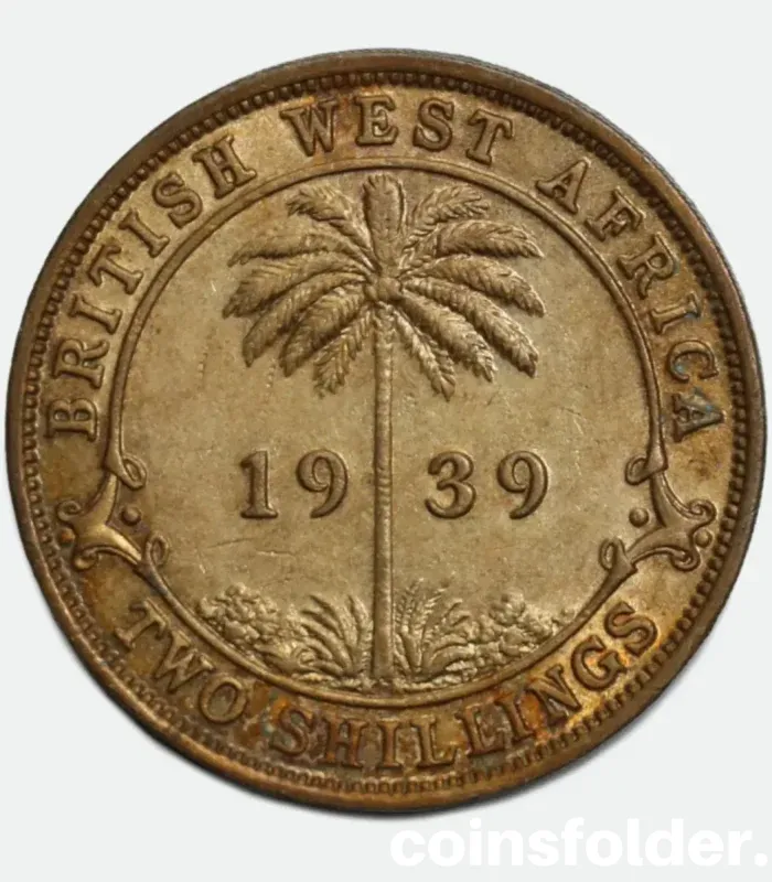 1939 British West Africa 2 Shillings, AU-UNC - George VI