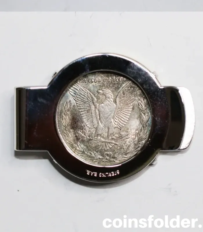 BA Ballou Sterling Silver Money Clip with 1921 Morgan Dollar