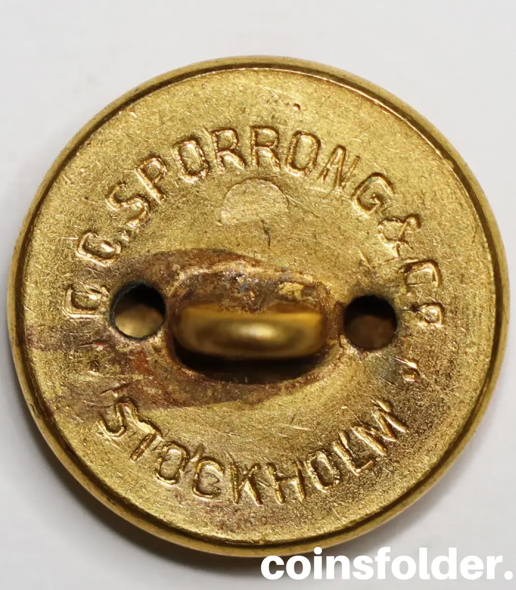 Vintage Göta Troop Corps Officer Button by C.C. Sporrong & Co