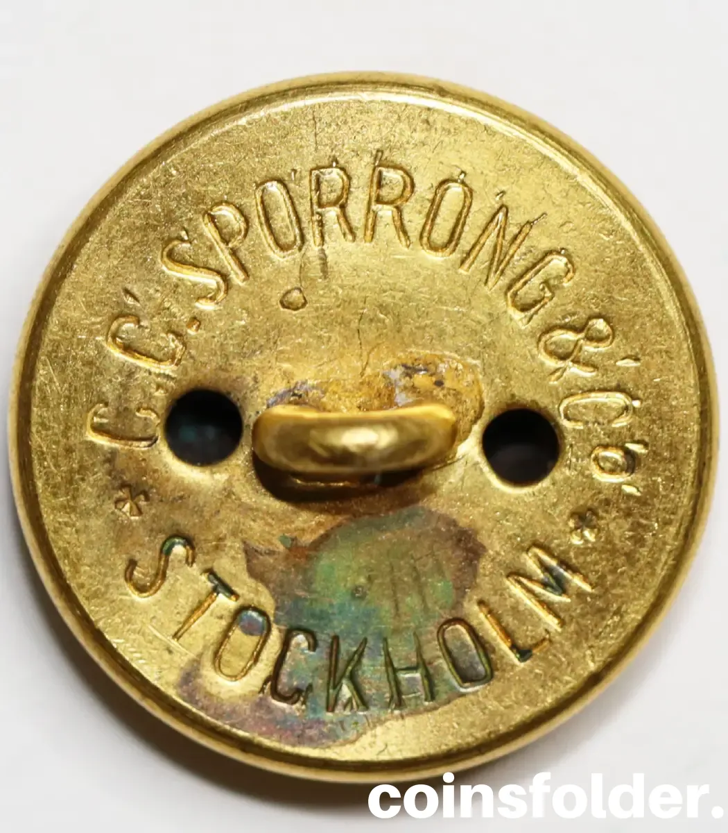 Vintage Östgöta Troop Corps Officer Button by C.C. Sporrong