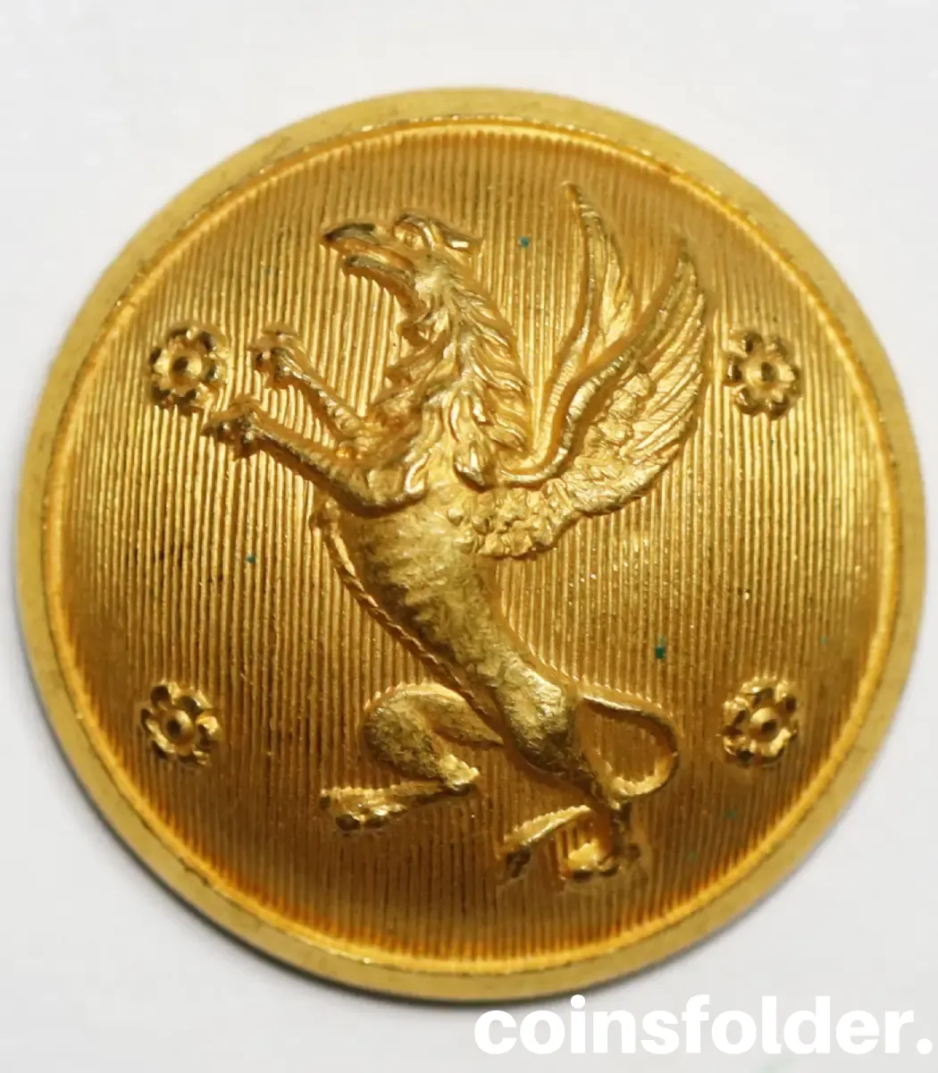 Östgöta Troop Corps Officer Button by C.C. Sporrong Vintage Östgöta Troop Corps Officer Button by C.C. Sporrong