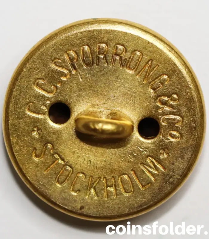 Vintage Skaraborg Regiment Officer Button by C.C. Sporrong