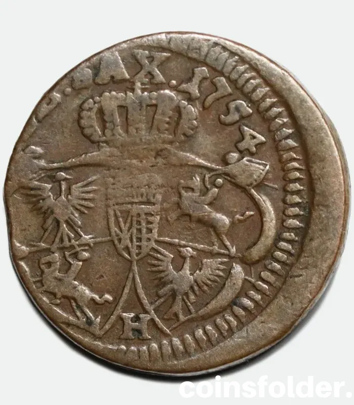 1754 Poland-Lithuania 1 Grossus coin in VF-XF condition