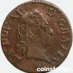 1771 France 1 Liard Coin - Strasbourg (BB), Louis XV - XF Condition