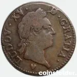 1771 France 1 Sol Coin - Strasbourg (BB), Louis XV - VF-XF Condition