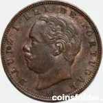 1882 Portugal 10 Reis Coin - Luís I - XF-AU Condition
