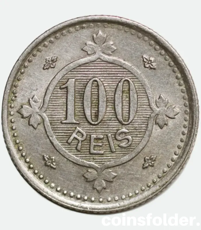 1900 Portugal 100 Reis Coin - Carlos I - XF Condition