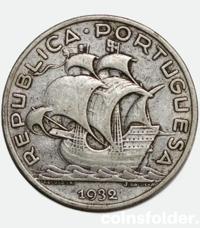 1932 Portugal 10 Escudos Coin - Second Republic - VF Condition