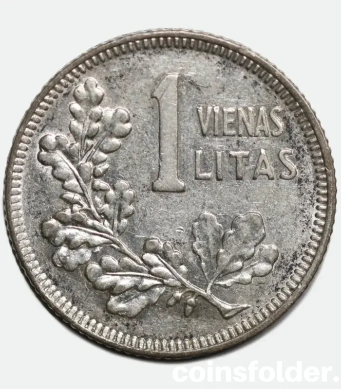 1936 Lithuania 1 Litas Silver Coin - Mare Variety (Kumelė), XF - Rare Lithuanian Collectible