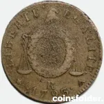 1793 France 2 Sols R Orléans Coin from the Revolution Era, VF