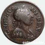 1775 Great Britain 1/2 Penny Coin - George III - VF