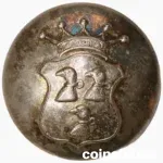Antique silver plated Livery Button - Treschow Family Crest