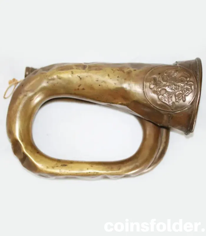 Imperial Russian Army Crimea War Brass Bugle - Double-Headed Eagle