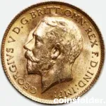 1914 UK Half Sovereign Gold Coin with Die Crack Error BU